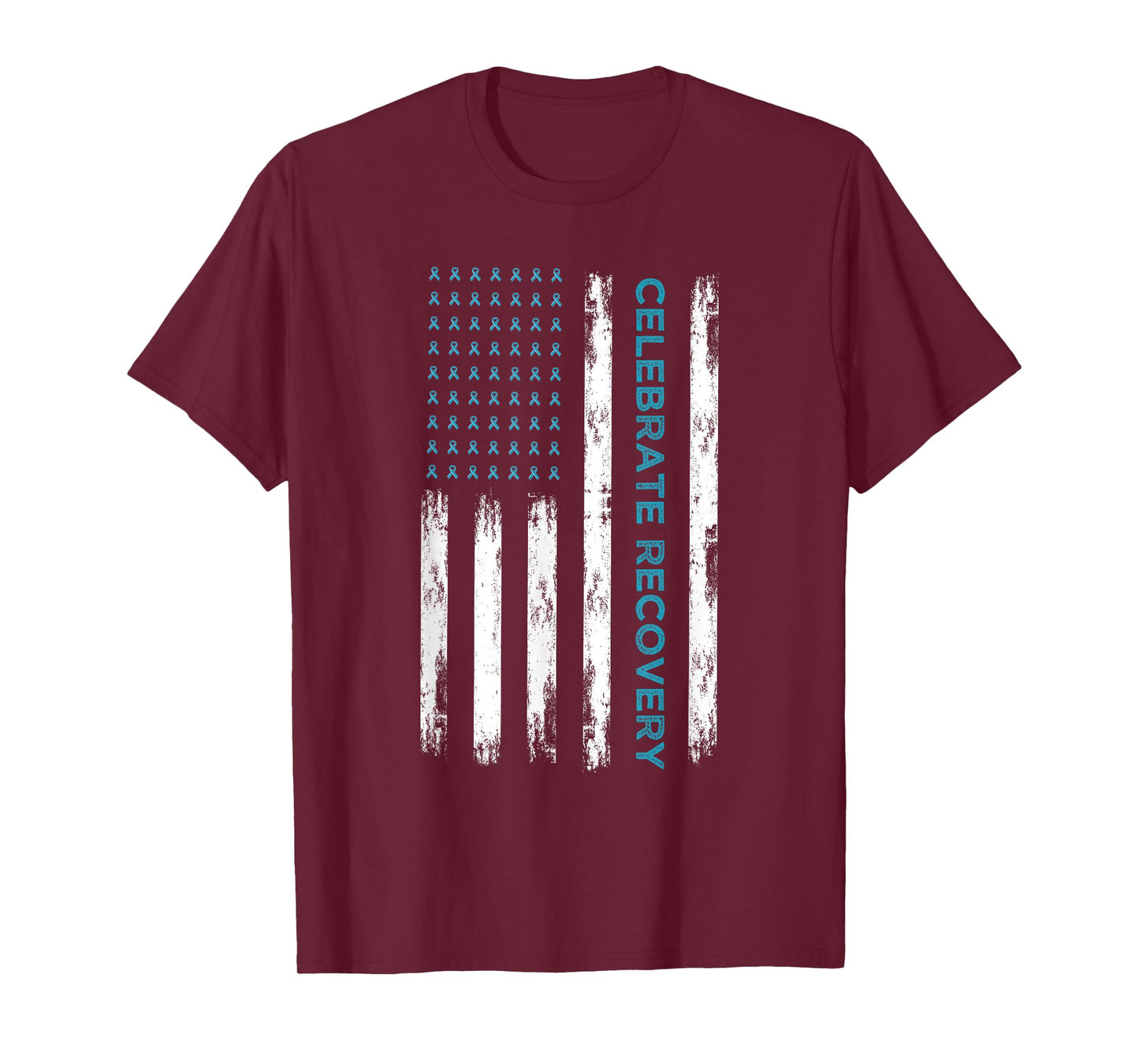Drug Alcohol Addiction Recovery Celebrate Recovery USA Flag T-Shirt