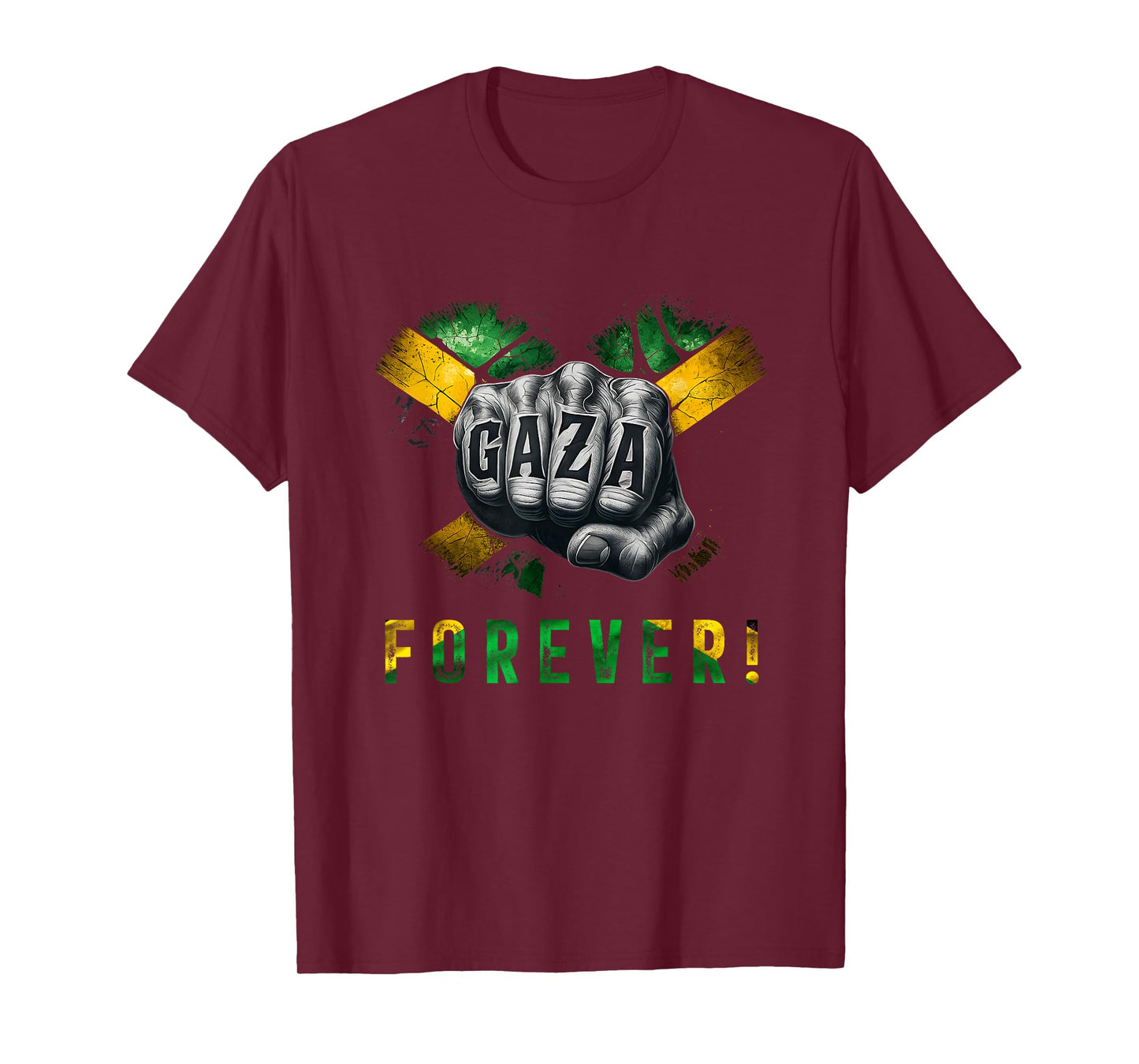 Gaza Forever Jamaican Flag Dancehall Vybz Fans Men, Women's T-Shirt