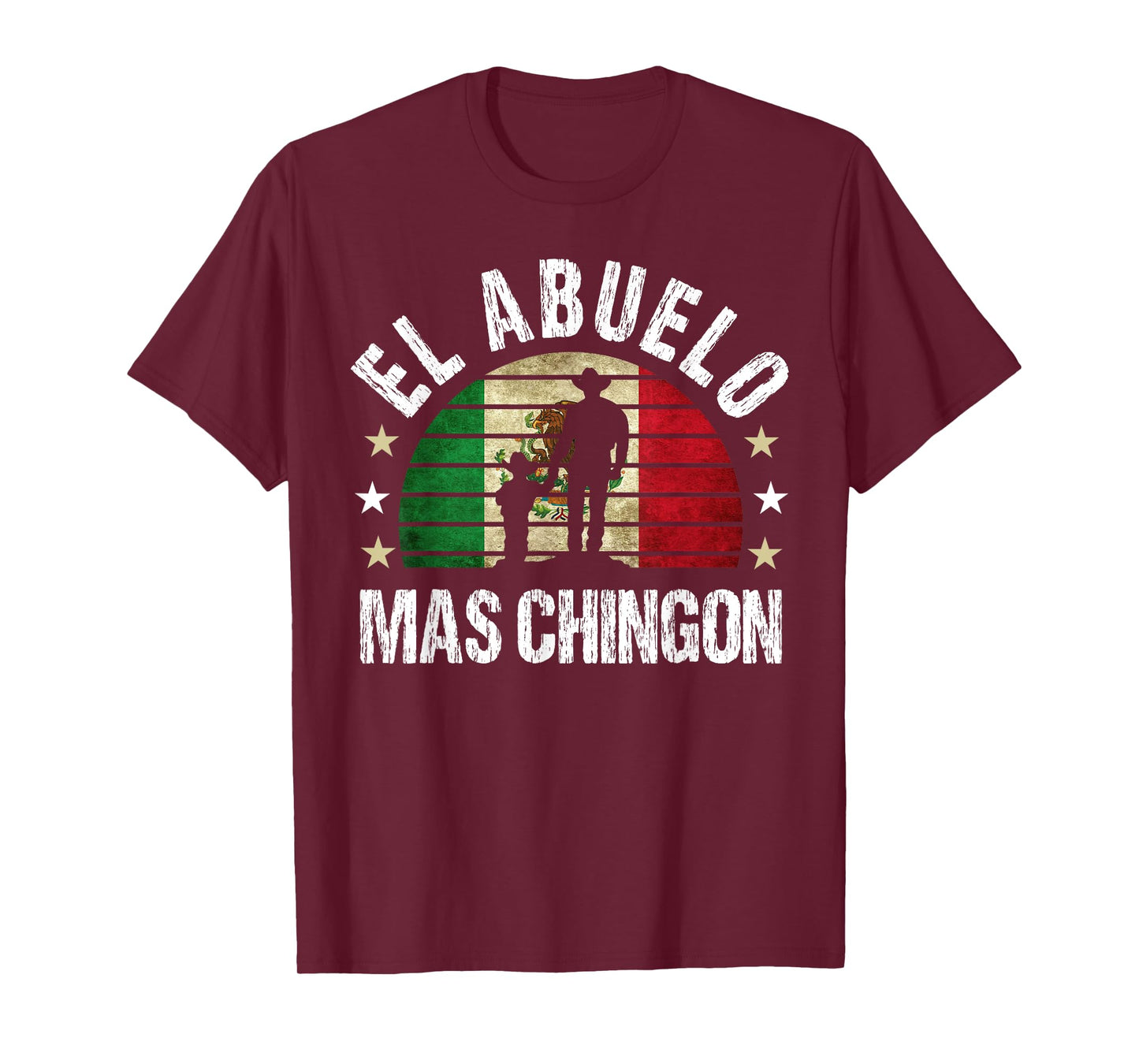 El Abuelo Mas Chingon Mexican Boy Grandpa Cinco De Mayo Flag T-Shirt