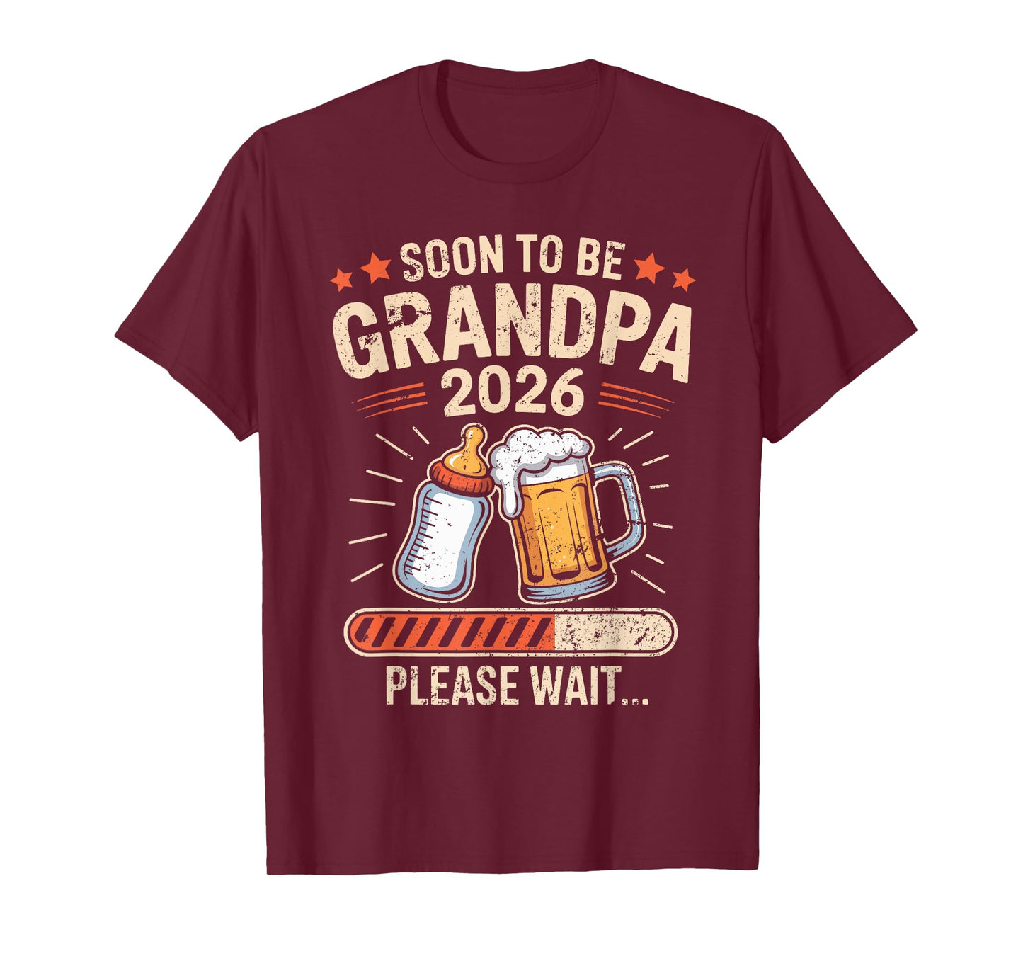 Mens Soon to Be Grandpa Est 2026 Baby Announcement T-Shirt