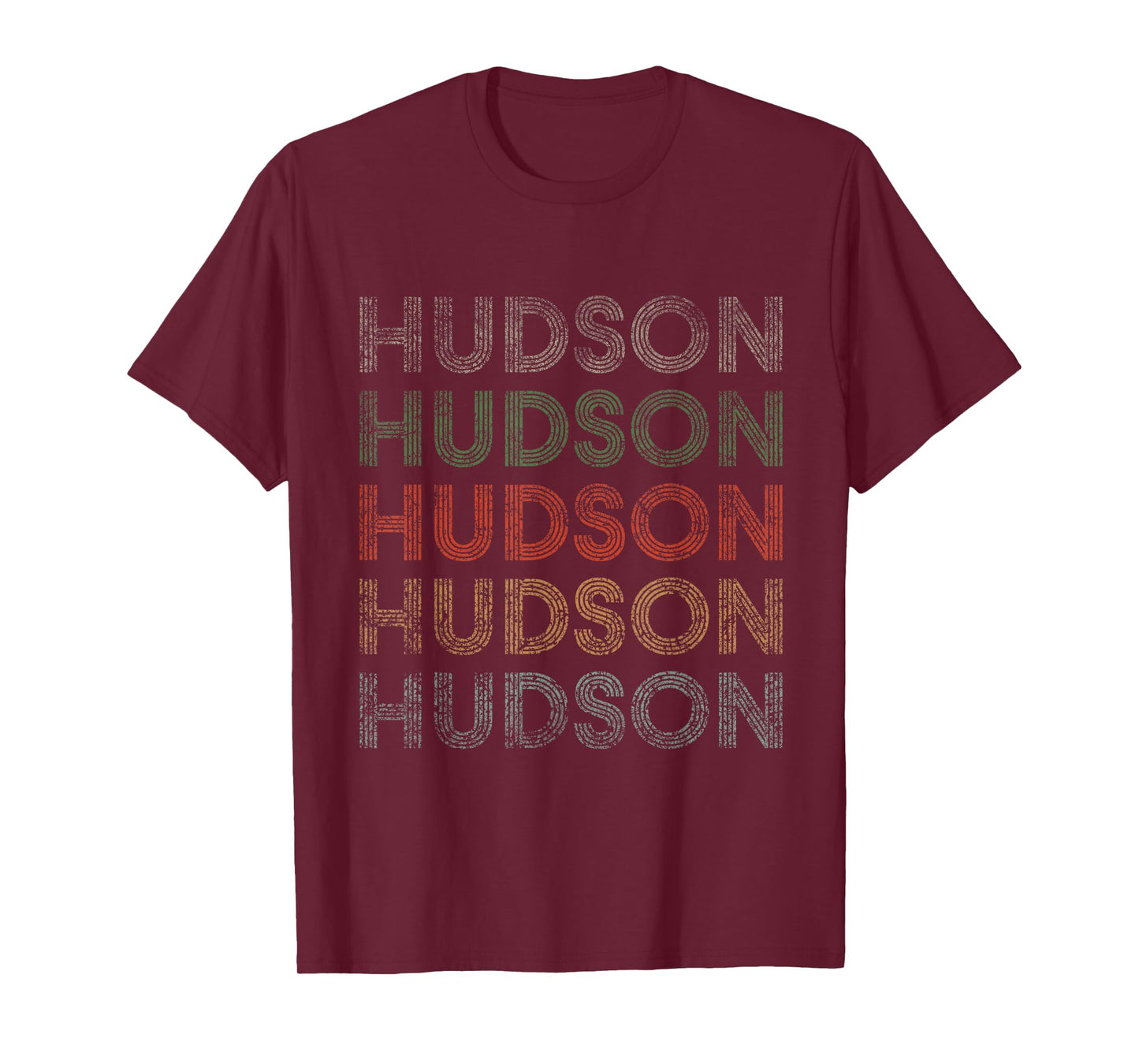 Hudson First Name Grunge Style Vintage Retro T-Shirt