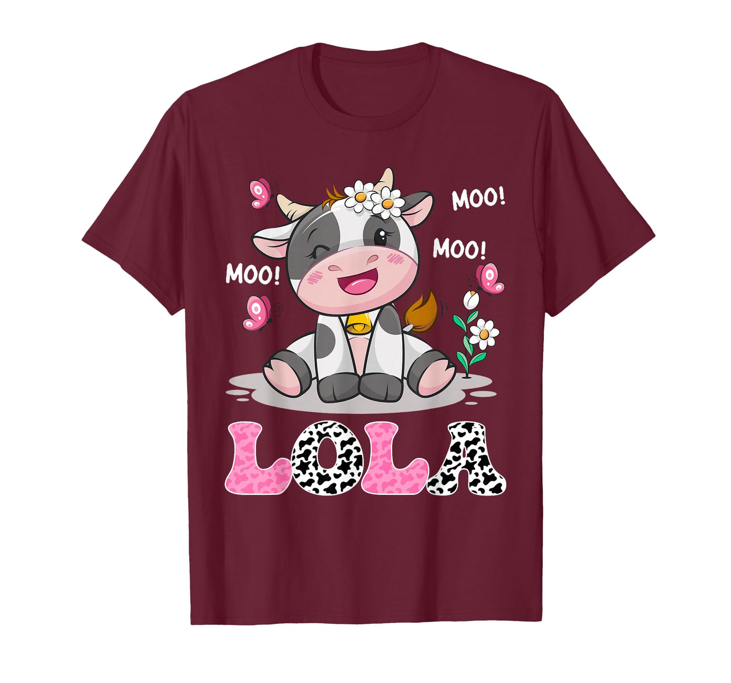 Lola Cute Cow Moo Moo Farmer Birthday Family Matching T-Shirt