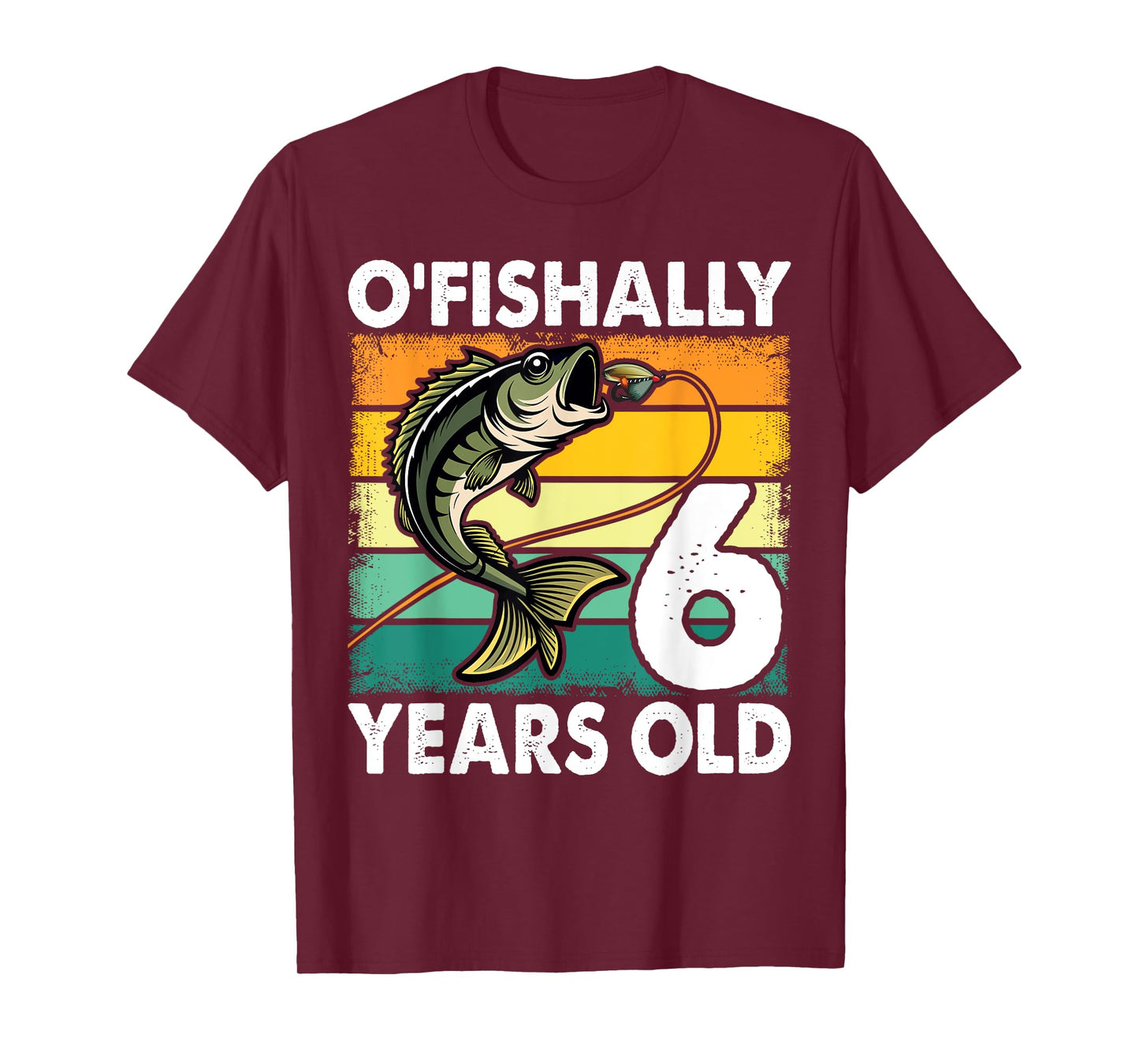 O'Fishally 6 Years Old Fishing Birthday Theme Party 6th T-Shirt
