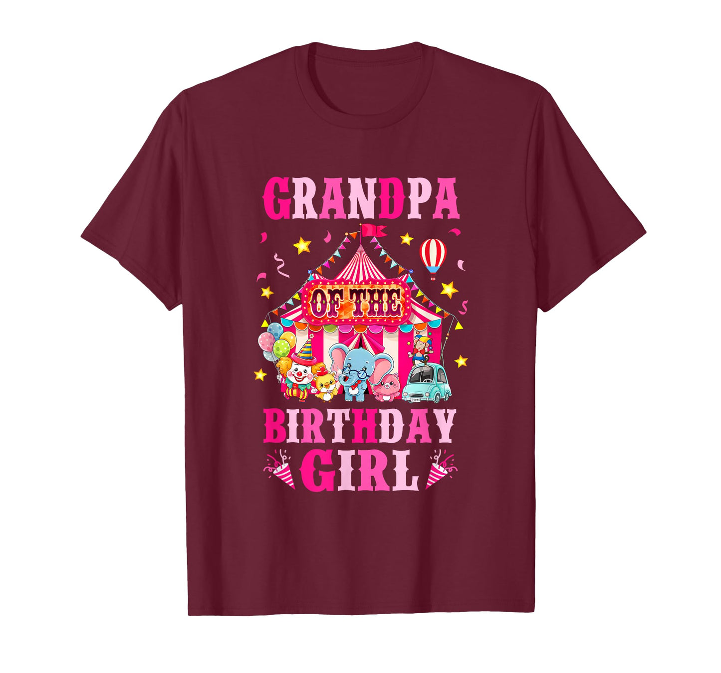 Grandpa Of The Birthday Girl Circus Carnival Family Party T-Shirt