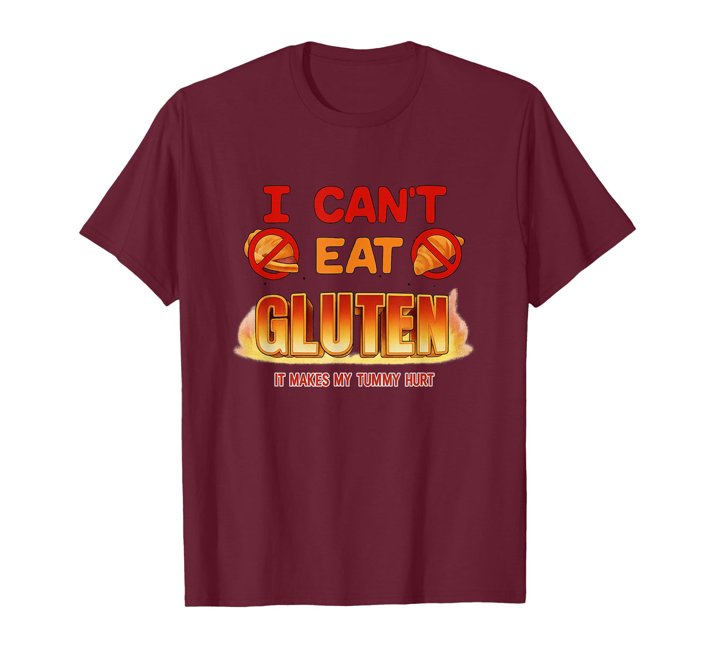I Can't Eat Gluten Funny Unhinged Gen Z Meme Y2K Satire Gag T-Shirt