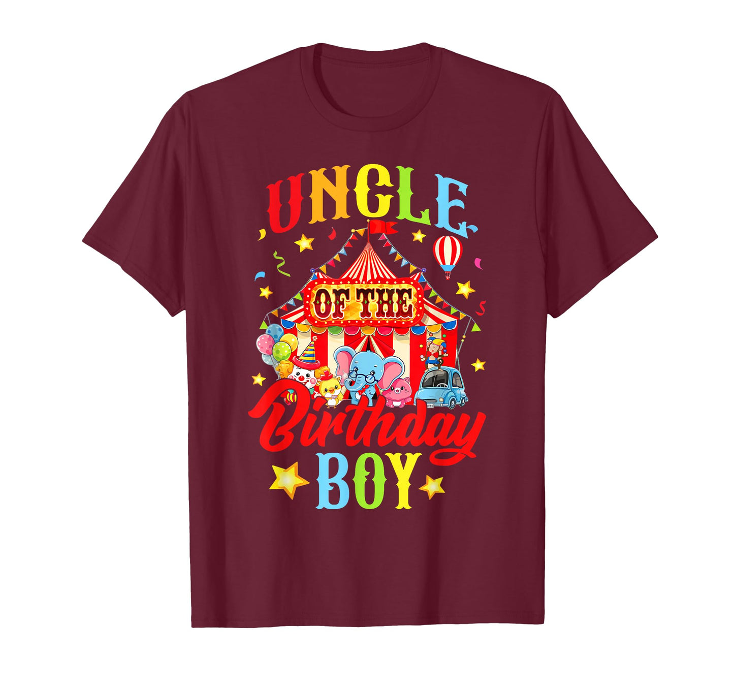 Uncle Of The Birthday Boy Circus Carnival Theme Party T-Shirt