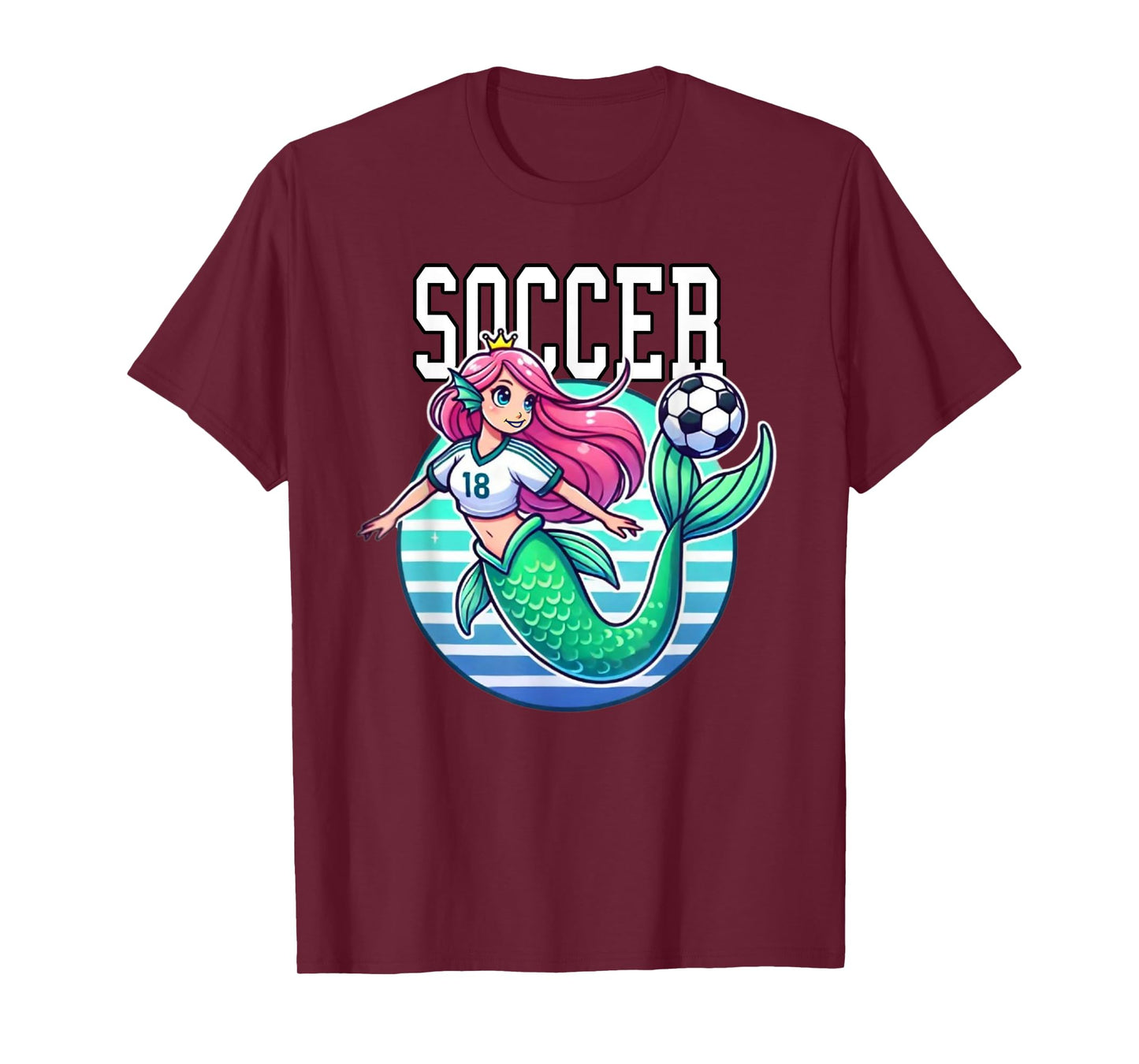 Soccer Mermaid Playing Soccer T-Shirt