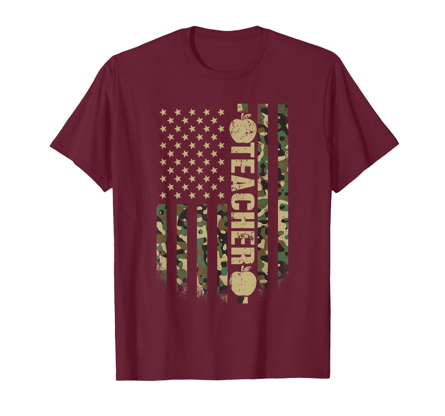 Patriotic Teacher American Flag Camouflage 4th Of July Camo T-Shirt