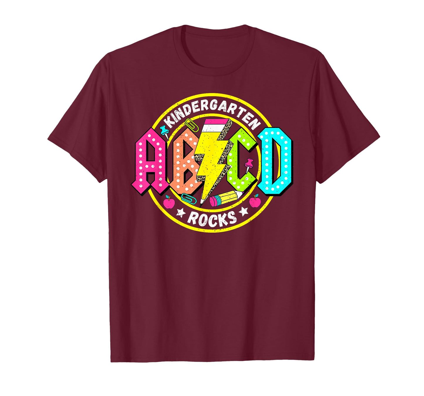 Kindergarten Rocks ABCD Back To School Funny Rock Teacher T-Shirt