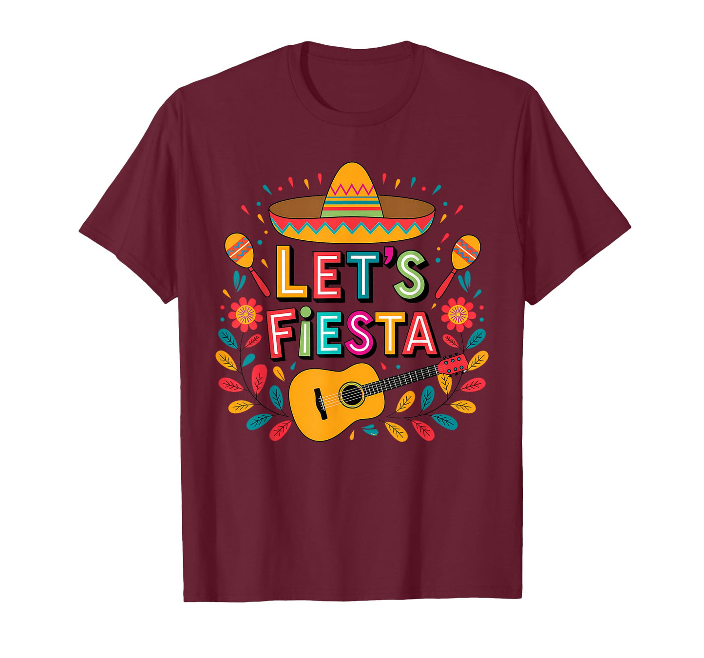 Funny Cinco De Mayo Let's Fiesta Sombrero Hat Men Women T-Shirt