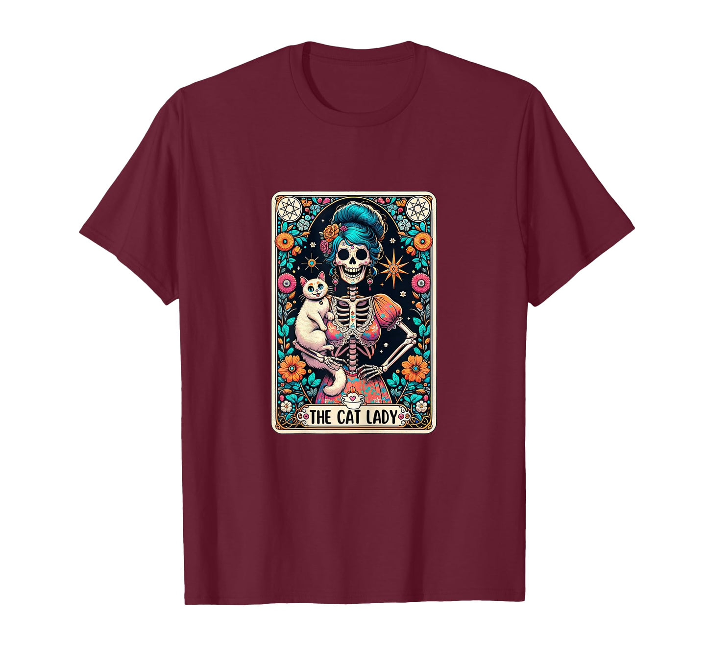 Cat Lady Tarot Card Gothic Women Cat Mom Mothers Day T-Shirt