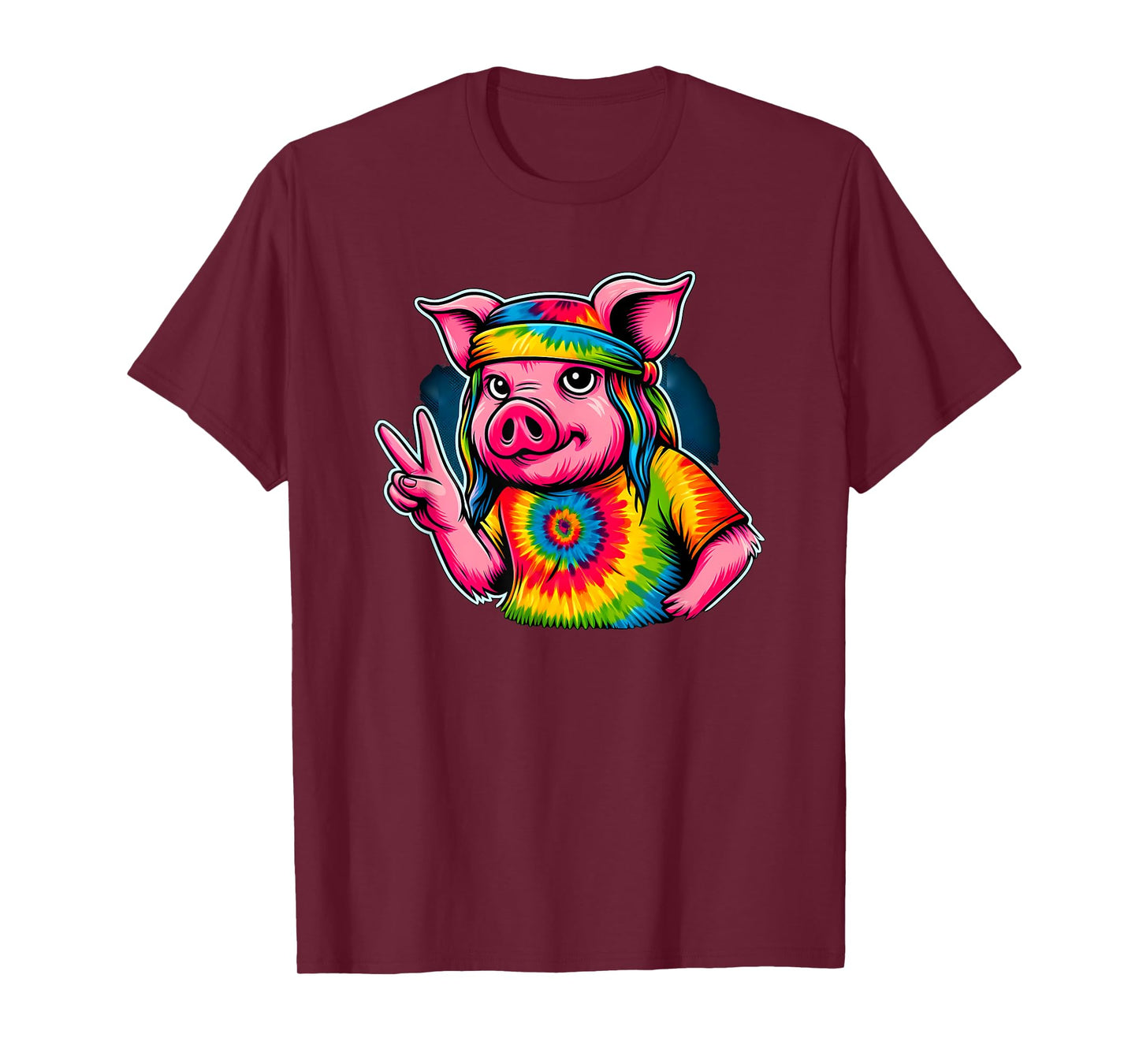Peace Sign Tie Dye Pig T-Shirt