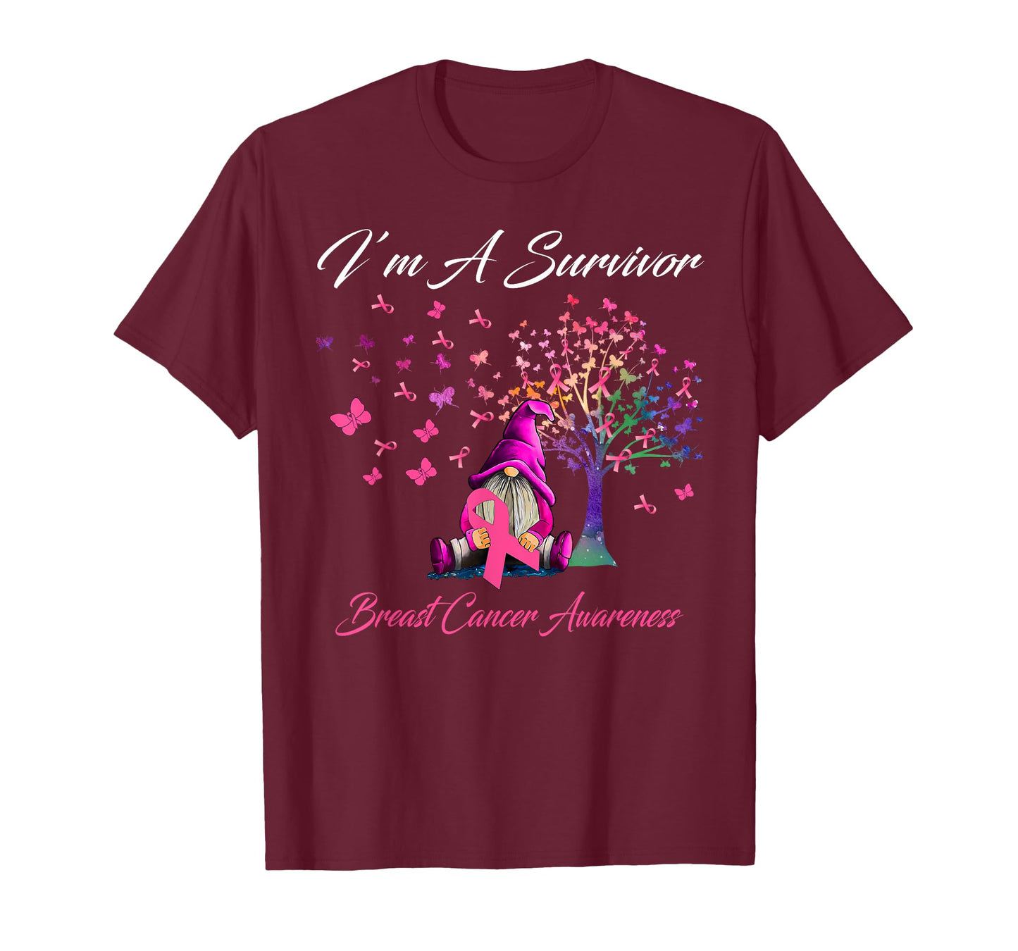 Funny Gnomes I'm A Survivor Breast Cancer Awareness T-Shirt