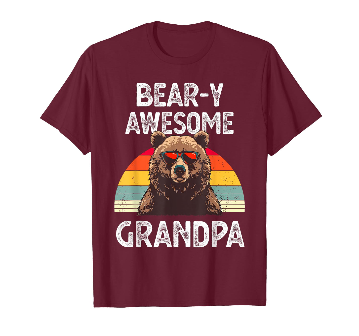 Bear-y Awesome Grandpa Funny Saying Bear Vintage Grandfather T-Shirt