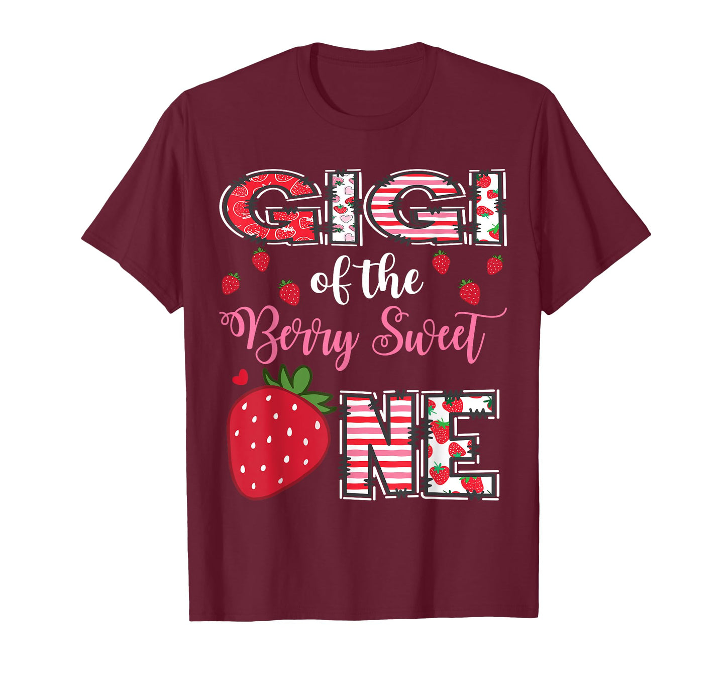 Gigi Of The Berry Sweet One Strawberry Birthday Girl T-Shirt