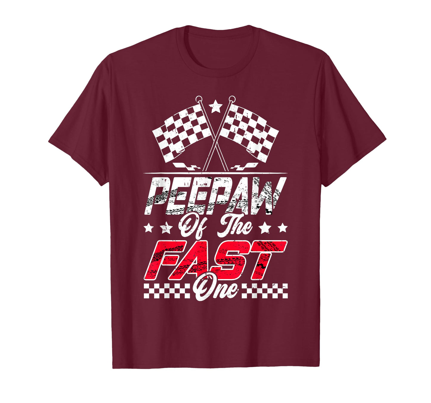 Peepaw Of The Fast One First Birthday Racing Car Family T-Shirt