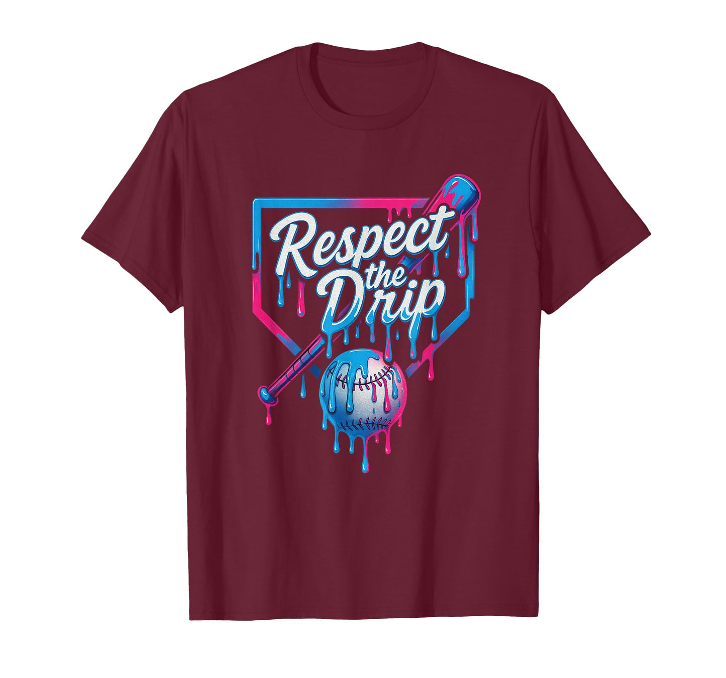 Respect The Drip Baseball Bat Ball Ice Cream Boys Kids T-Shirt