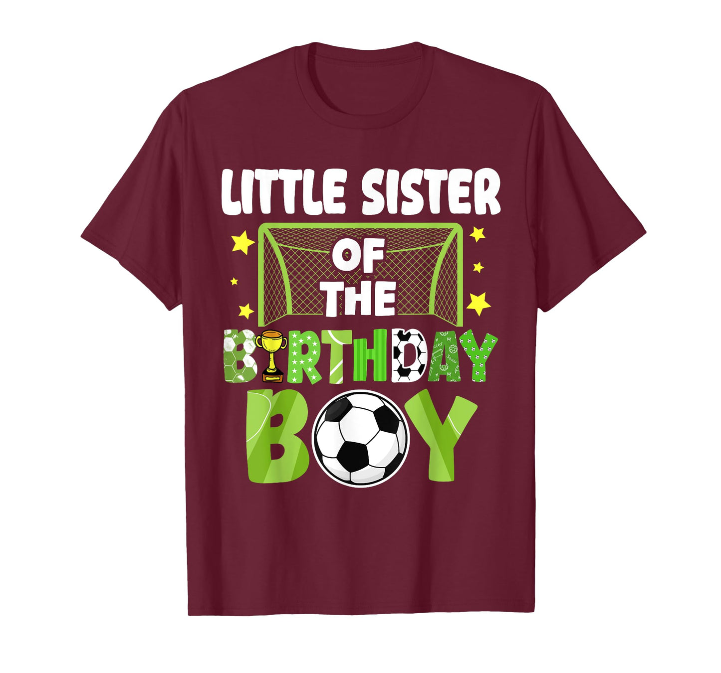 Soccer Little Sister Birthday Boy Party Family Matching T-Shirt