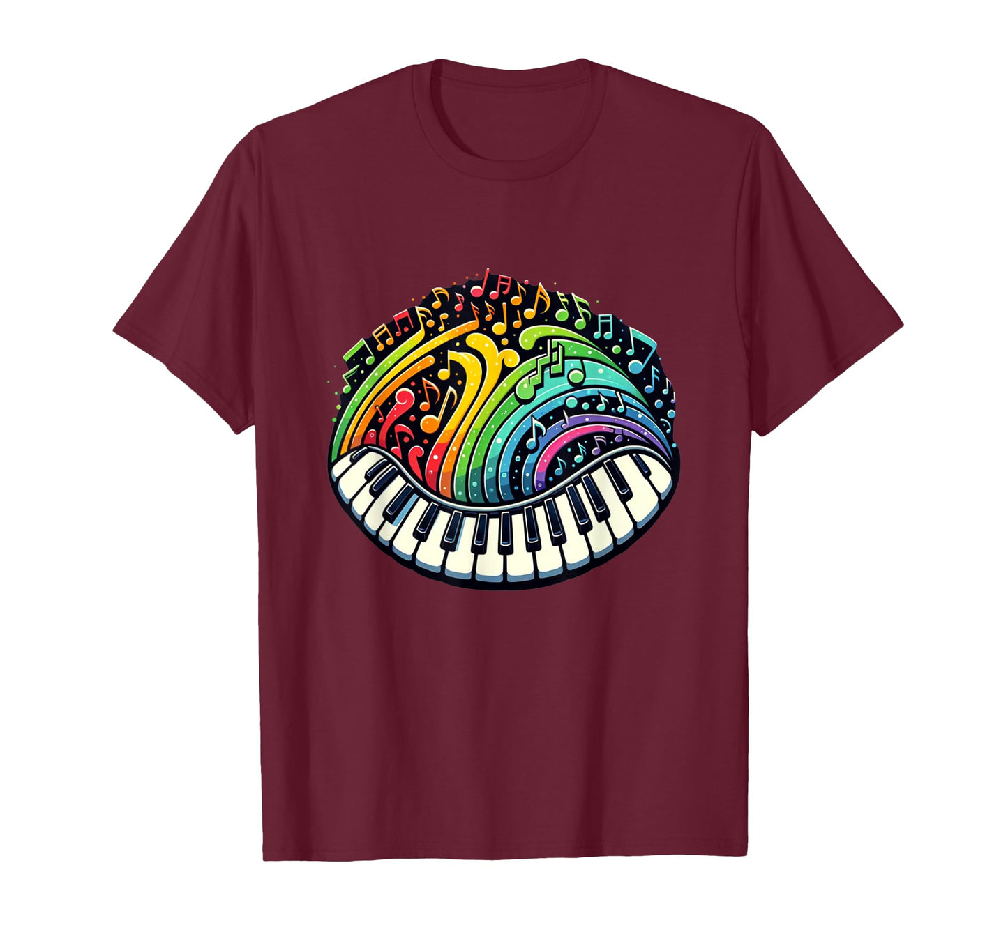 Cool Piano Colorful Keyboard Music Notes Musician Pianist T-Shirt