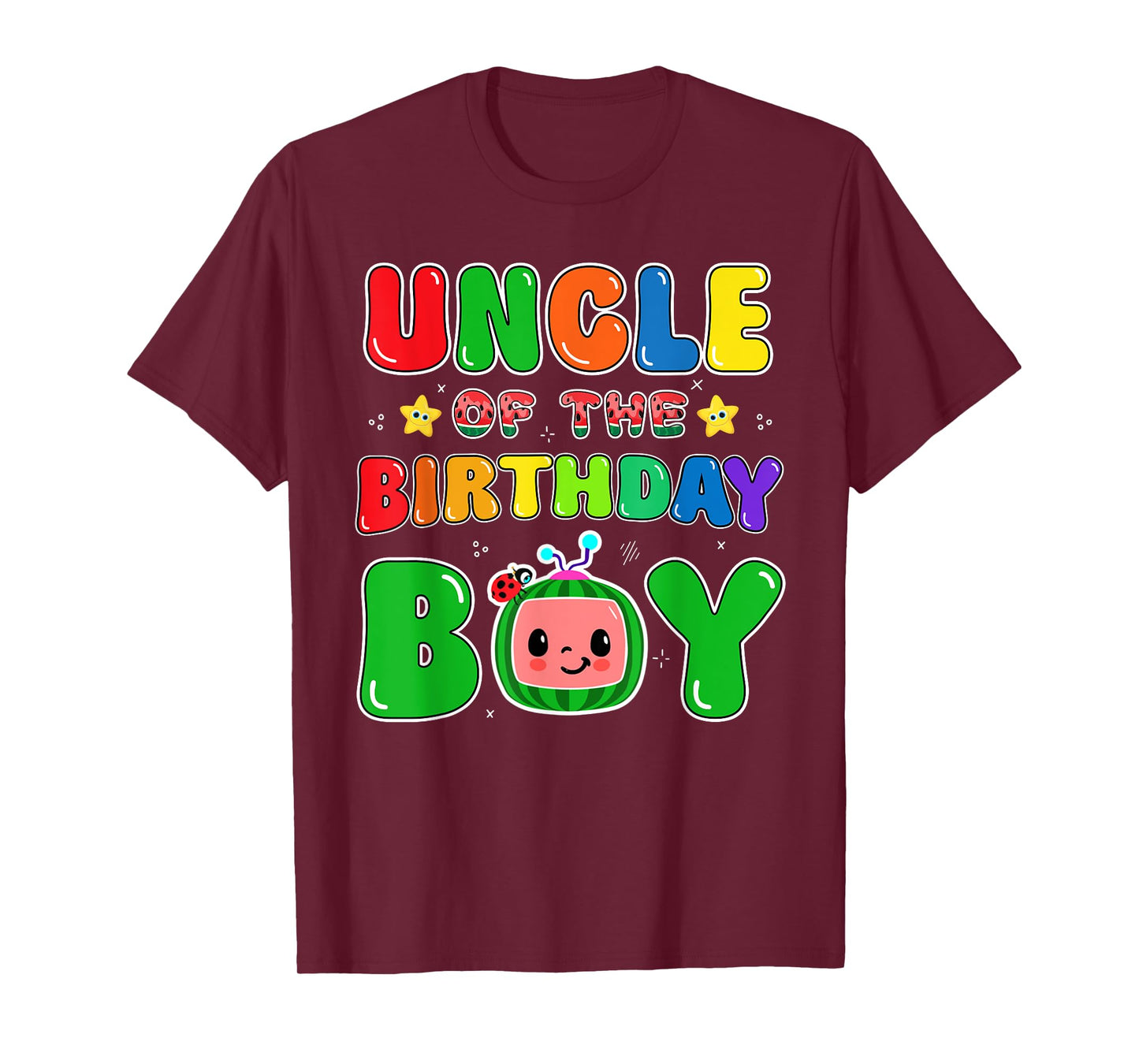 Uncle of The Birthday Boy Funny Melon Family Party Matching T-Shirt
