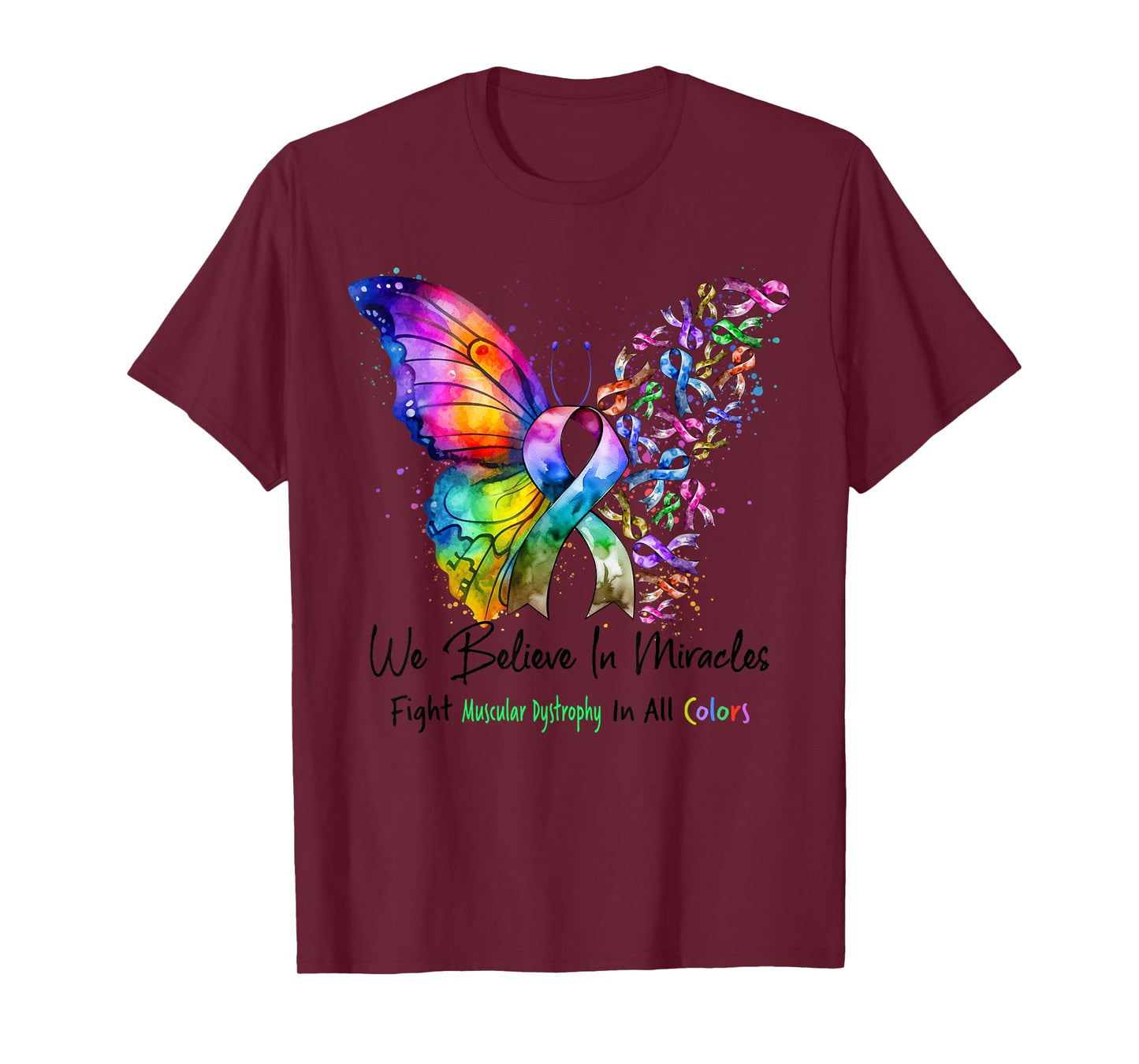 Muscular Dystrophy Awareness Butterfly Ribbon Green Color T-Shirt