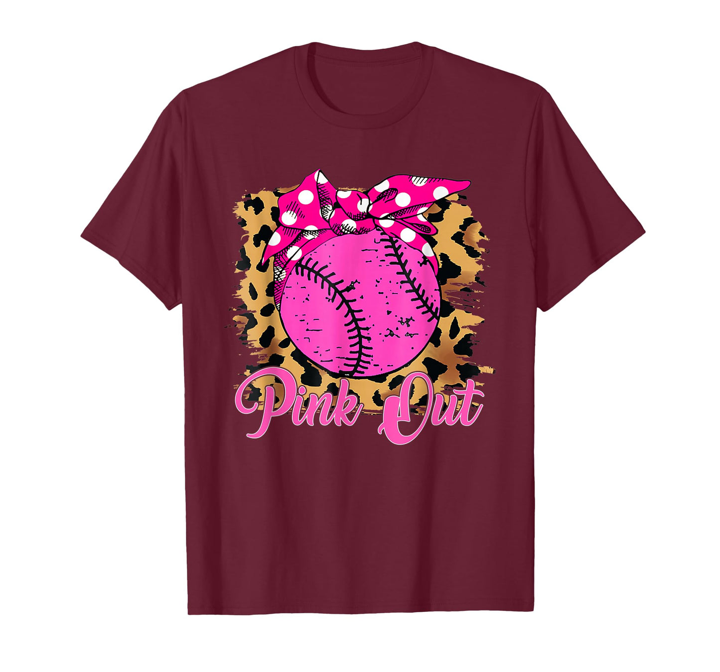 Funny Pink Out Breast Cancer Awareness Pink Ribbon Softball T-Shirt