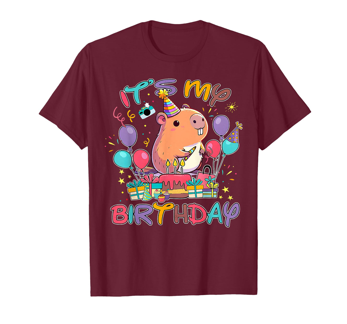 It's My Birthday Capybara Lovers Birthday Party Boys Girls T-Shirt