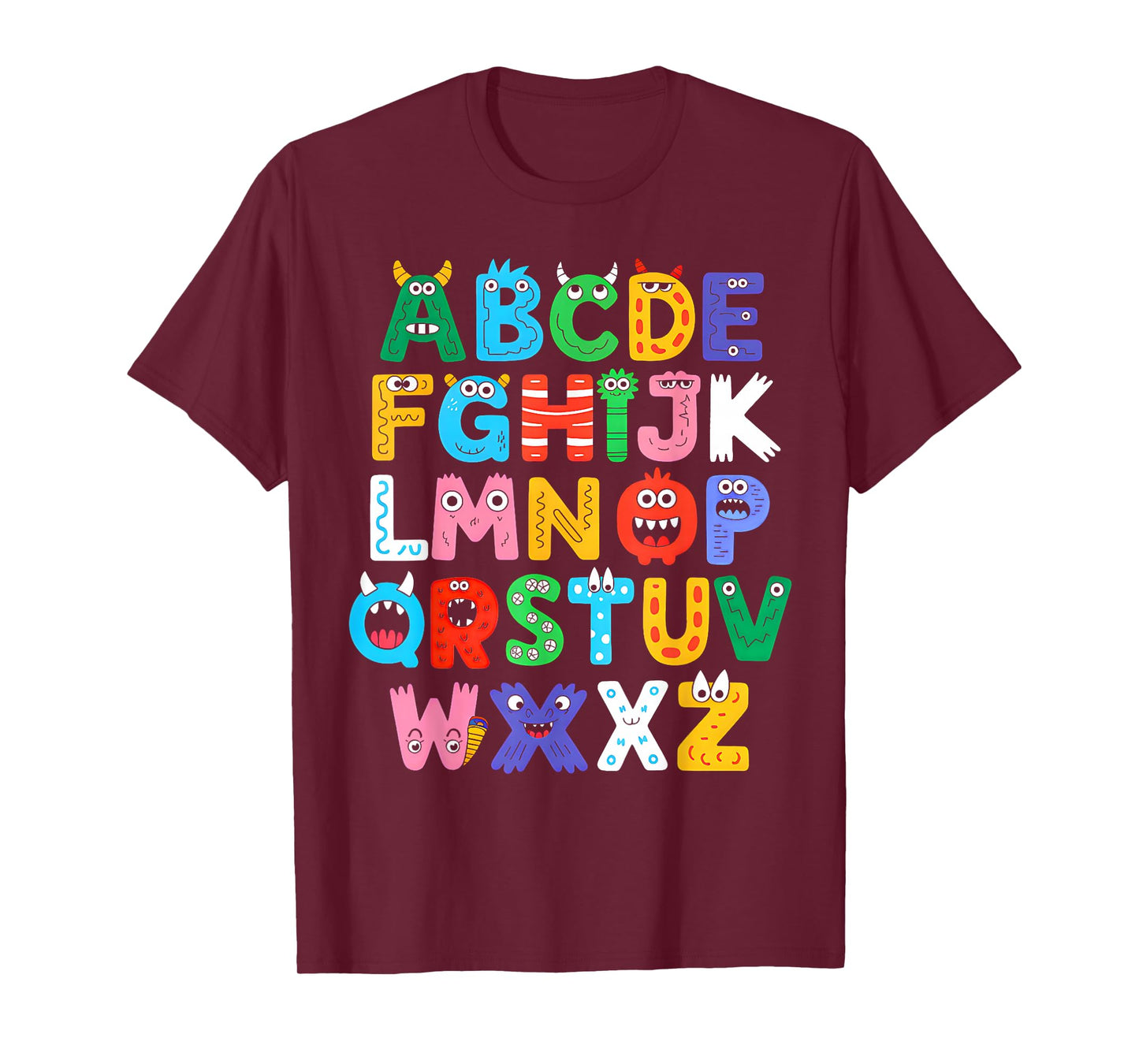 Monster ABC Cute Alphabet Halloween Teacher Costume Kids T-Shirt
