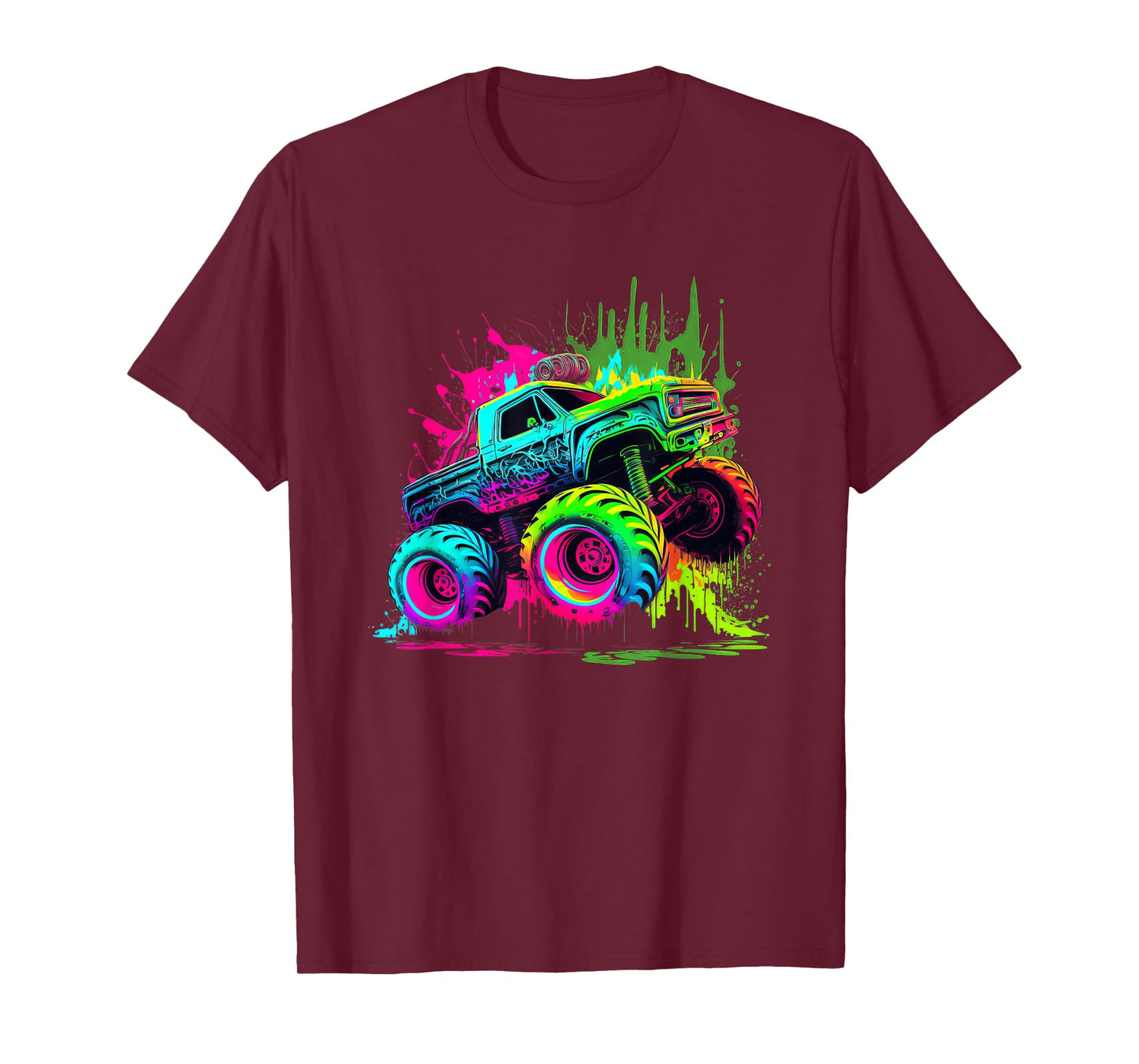 Monster Truck Retro Colorful Graffiti Shirt Youth Kid Adults T-Shirt