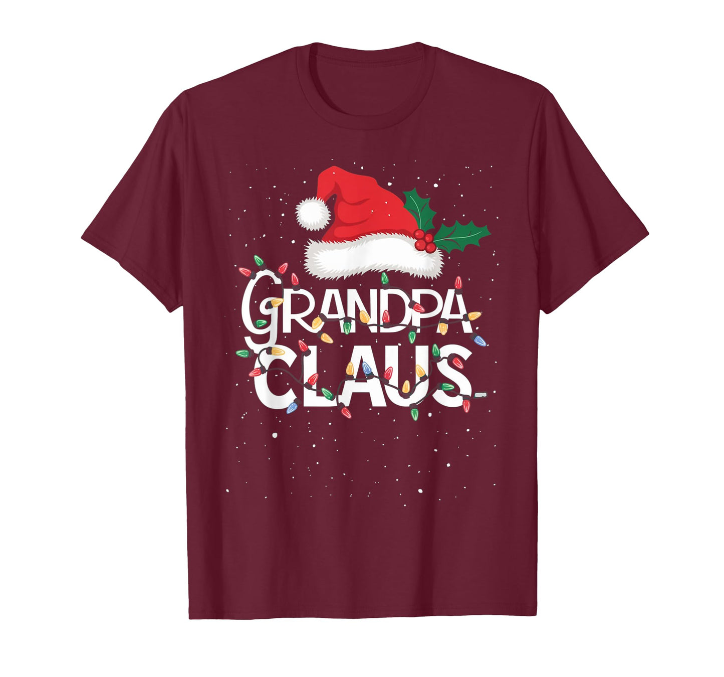 Grandpa Claus Christmas Lights Pajama Family Matching Gifts T-Shirt