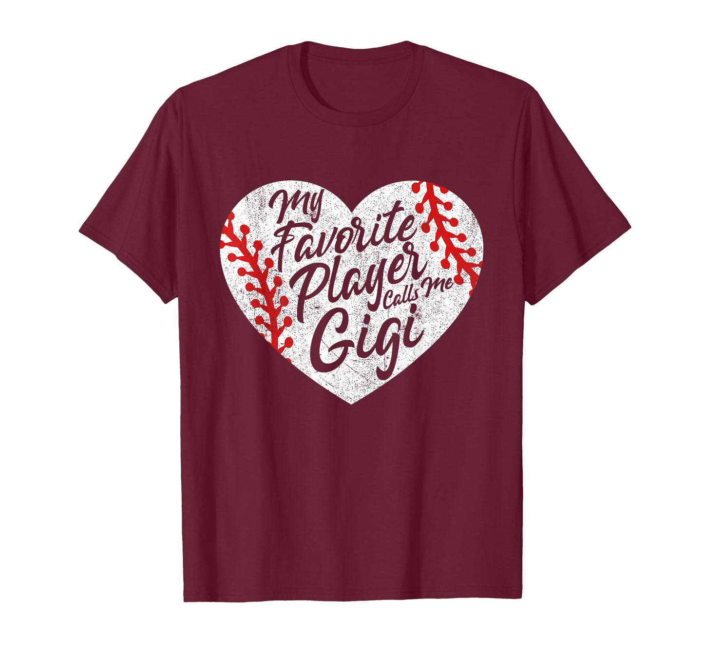 My Favorite Player Calls Me Gigi Baseball Heart Cute Grandma T-Shirt