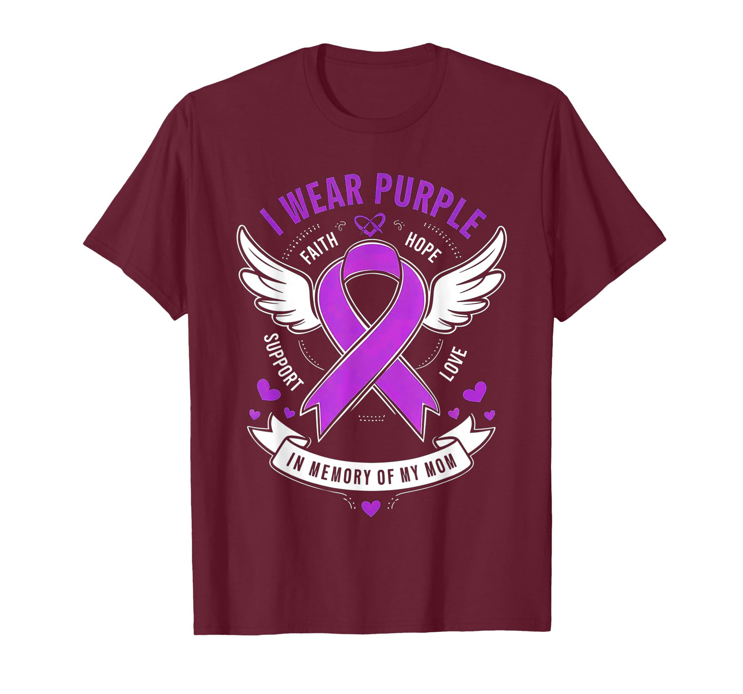 I Wear Purple In Memory of my Mom Alzheimers Awarenesss T-Shirt