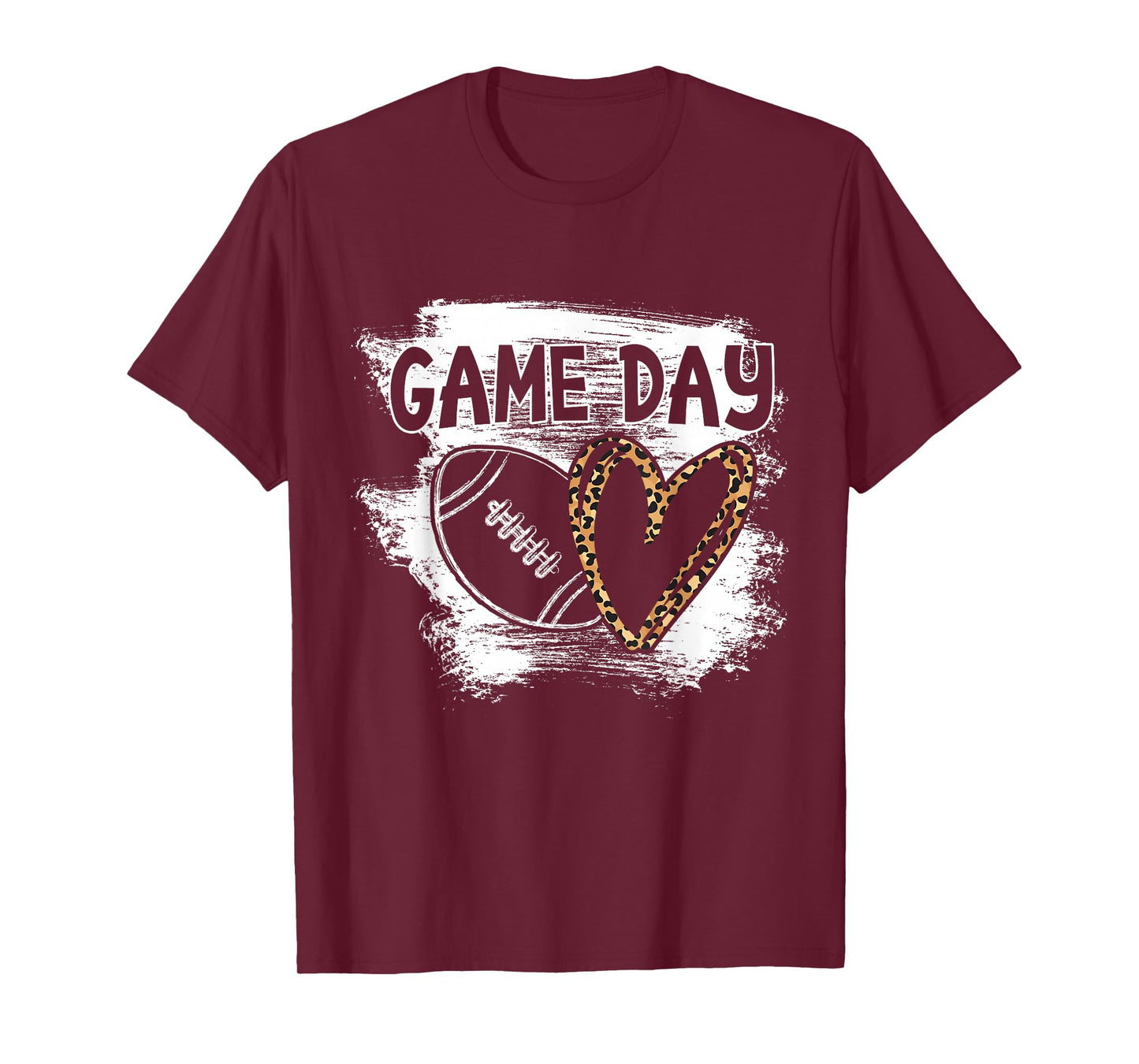 Football Game Day Womens Leopard Cheetah Game Day Football T-Shirt