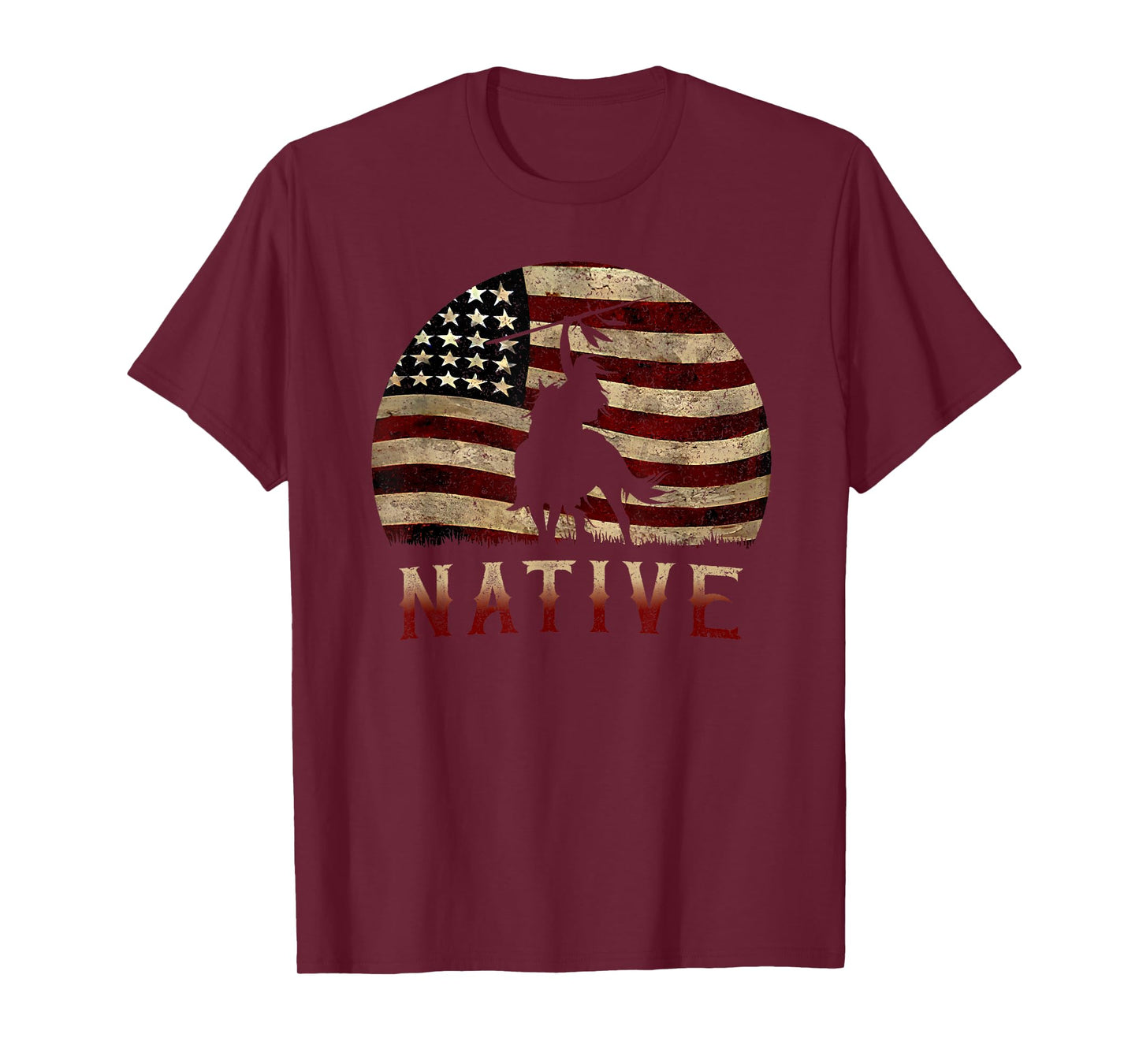 Native USA Vintage American Flag T-Shirt