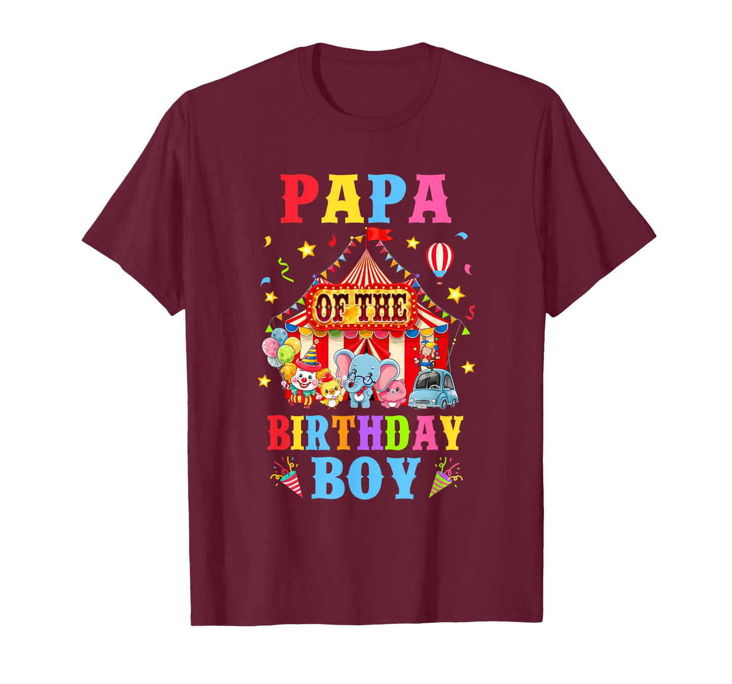 Papa Of The Birthday For Boy Circus Carnival Theme Party T-Shirt