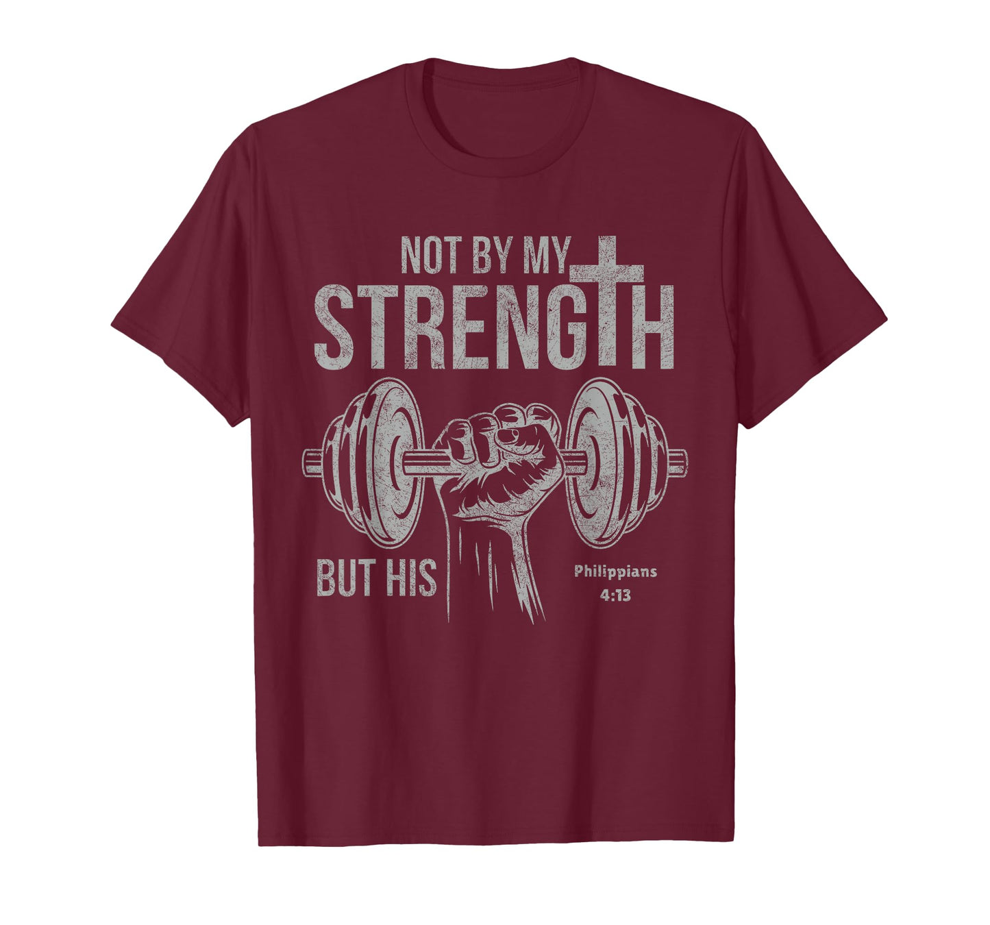 My Strength Christian Men Bible Gym Workout Weightlifting T-Shirt