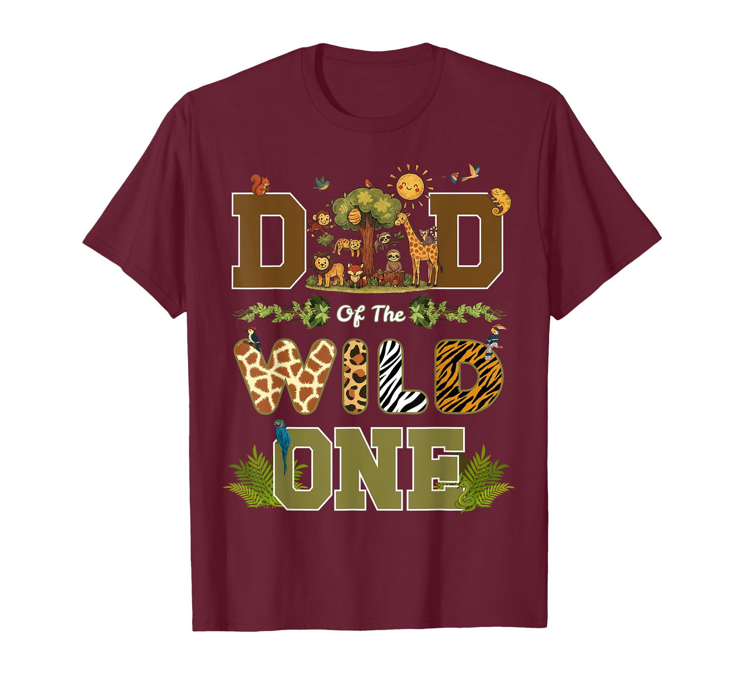 Dad of The Wild One 1st Birthday Safari Wild One Birthday T-Shirt