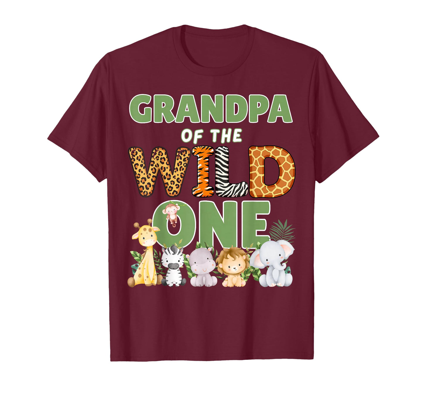 Grandpa Of The Wild One 1st Birthday Safari Family Matching T-Shirt