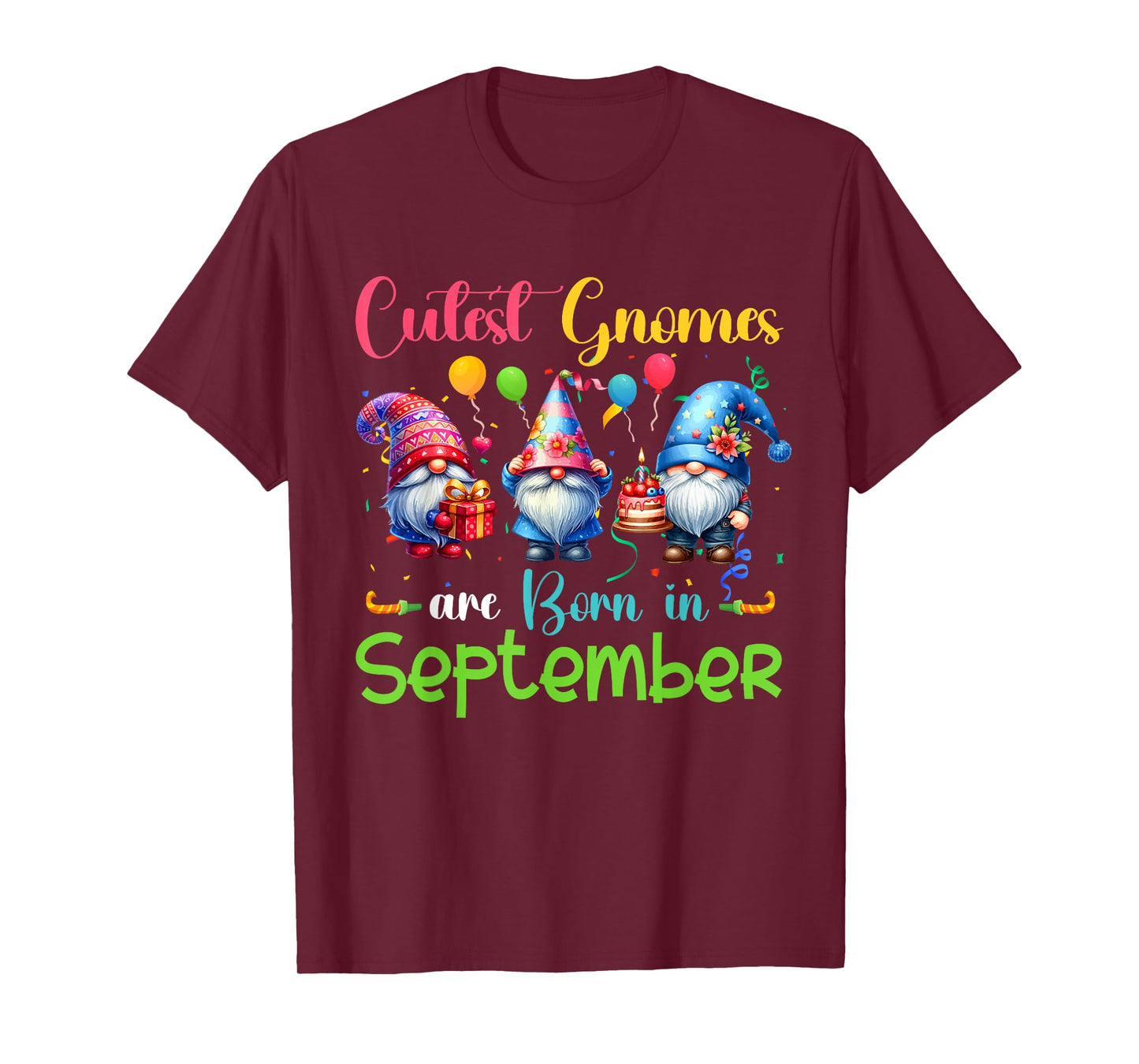 Cutest Gnomes Costume September Birthday Funny Party T-Shirt