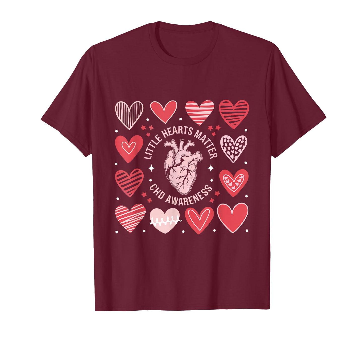Heart Anatomy Valentine Little Heart Matter CHD Awareness T-Shirt