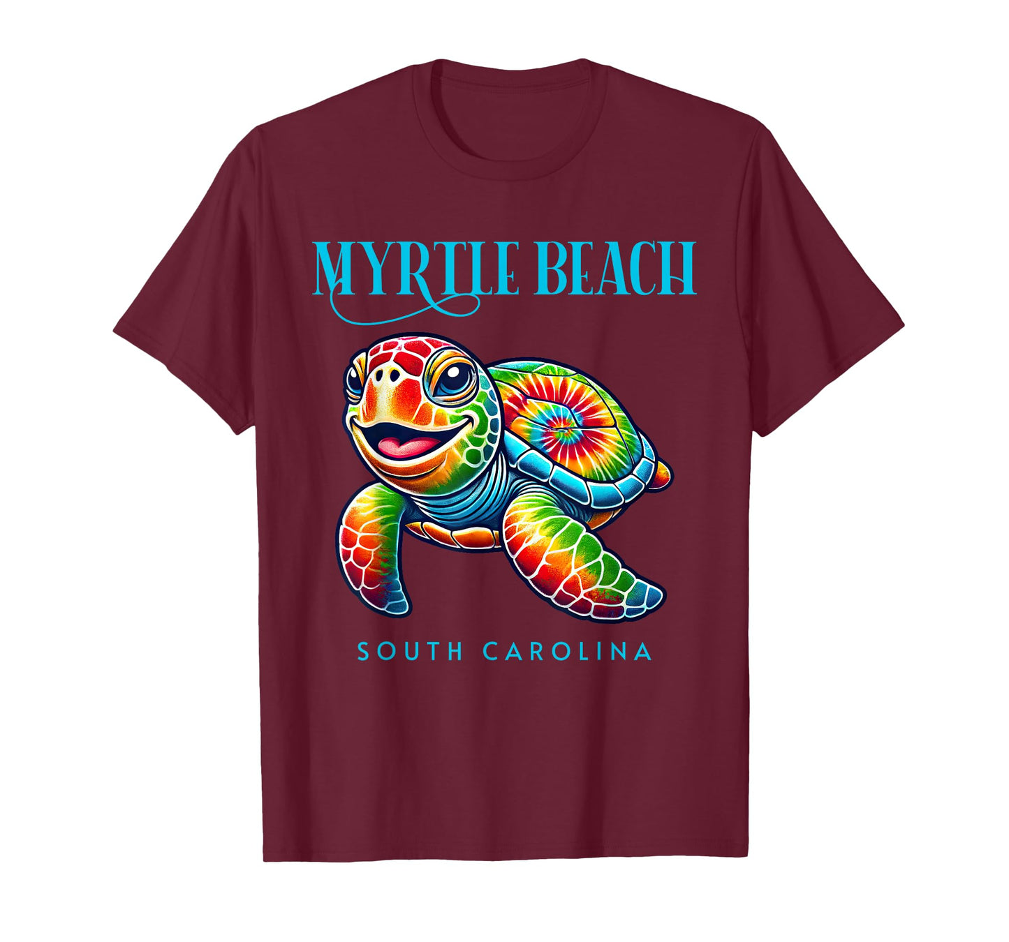 Myrtle Beach South Carolina Smiling Tie Dye Sea Turtle Men Women Girls Kids T-Shirt