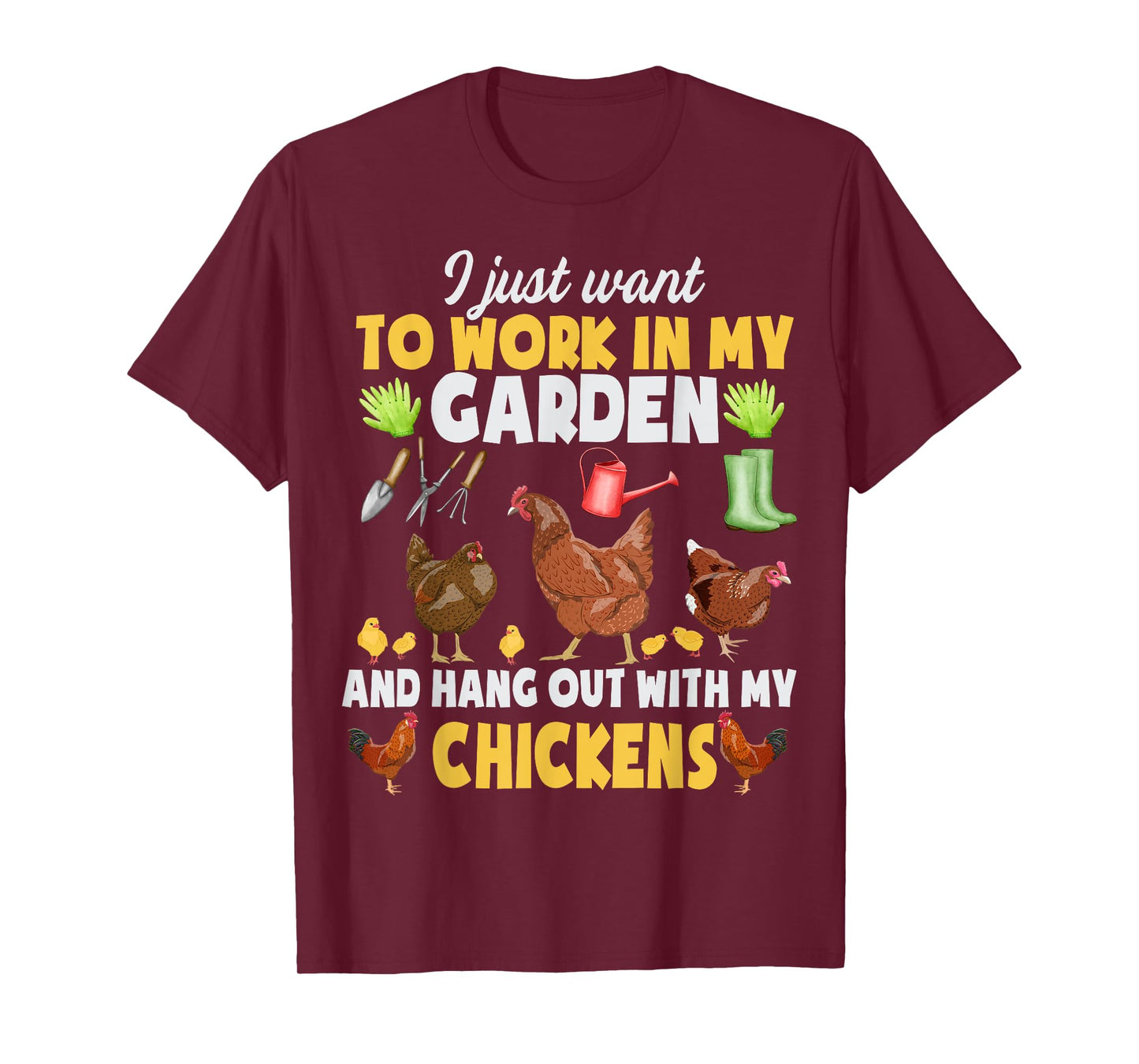 Chicken Animal Farm Garden For Farmer, Men, Women, Gardening T-Shirt