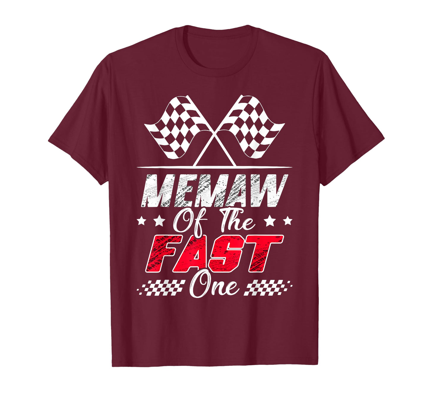 Memaw Of The Fast One First Birthday Racing Car Family T-Shirt