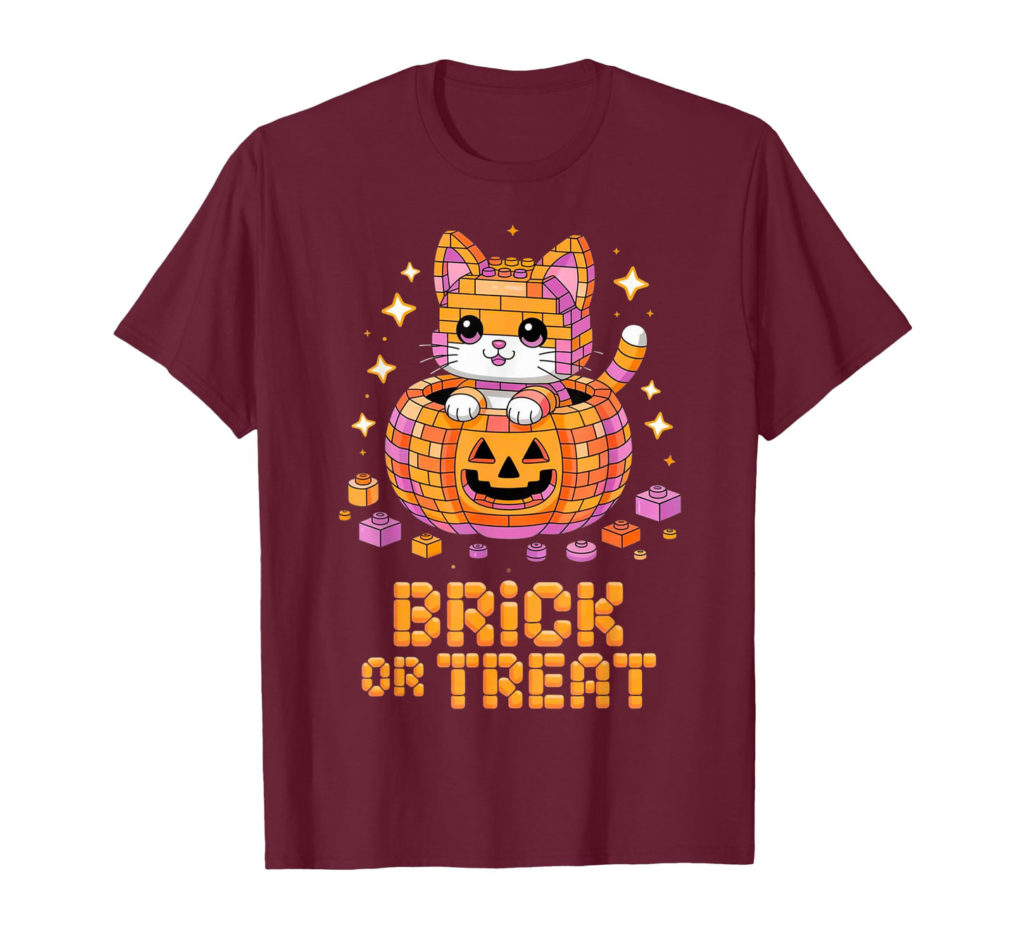 Master Builder Halloween Cat Lover Building Bricks Blocks T-Shirt
