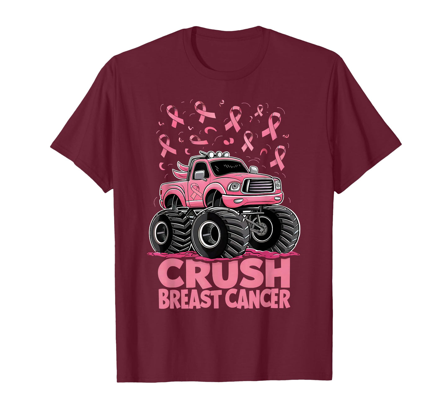 Kids Boys Pink Ribbon Breast Cancer Awareness Crush Cancer T-Shirt