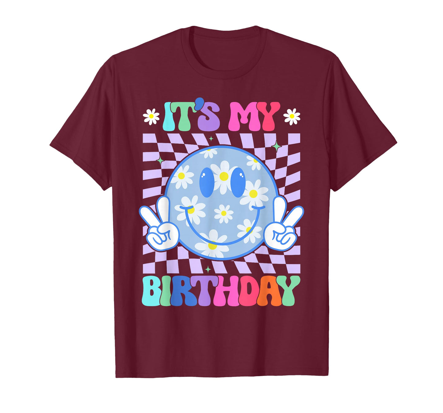 It's My Birthday Women Teens Girls Kid Bday Flower Groovy T-Shirt