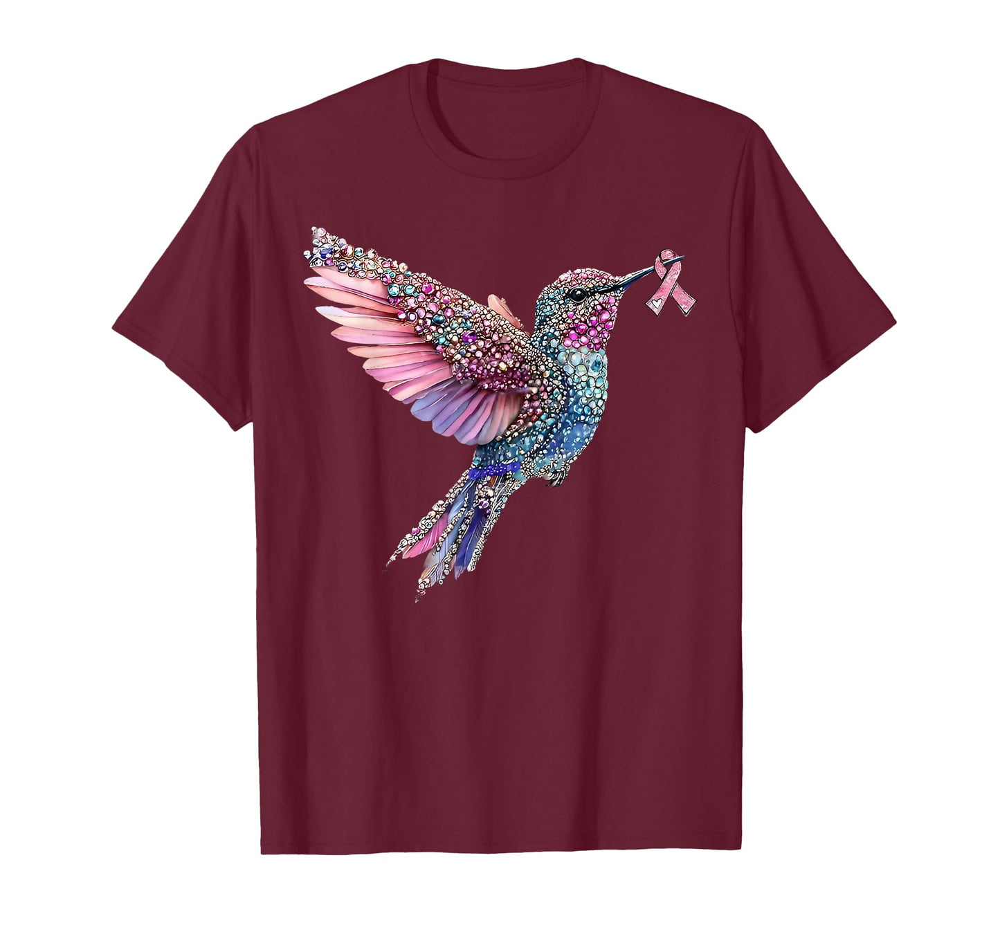 Hummingbird Pink Ribbon Breast Cancer Awareness T-Shirt