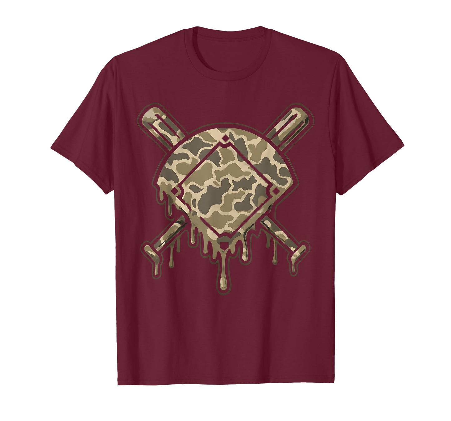 Baseball Drip Camo Baseball Diamonds Boys Sports Game Day T-Shirt