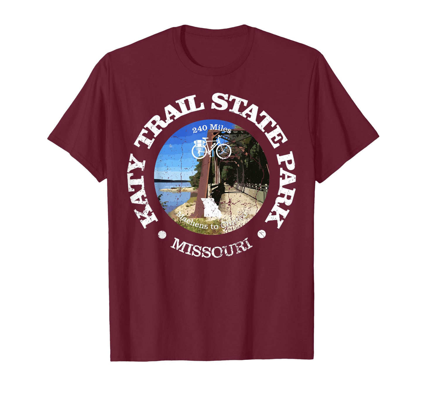 Vintage The Katy Trail State Park USA Missouri Retro Cycling T-Shirt