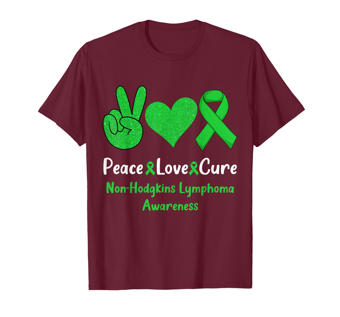 Peace Love Cure Non-Hodgkins Lymphoma Cancer Awareness Cute T-Shirt
